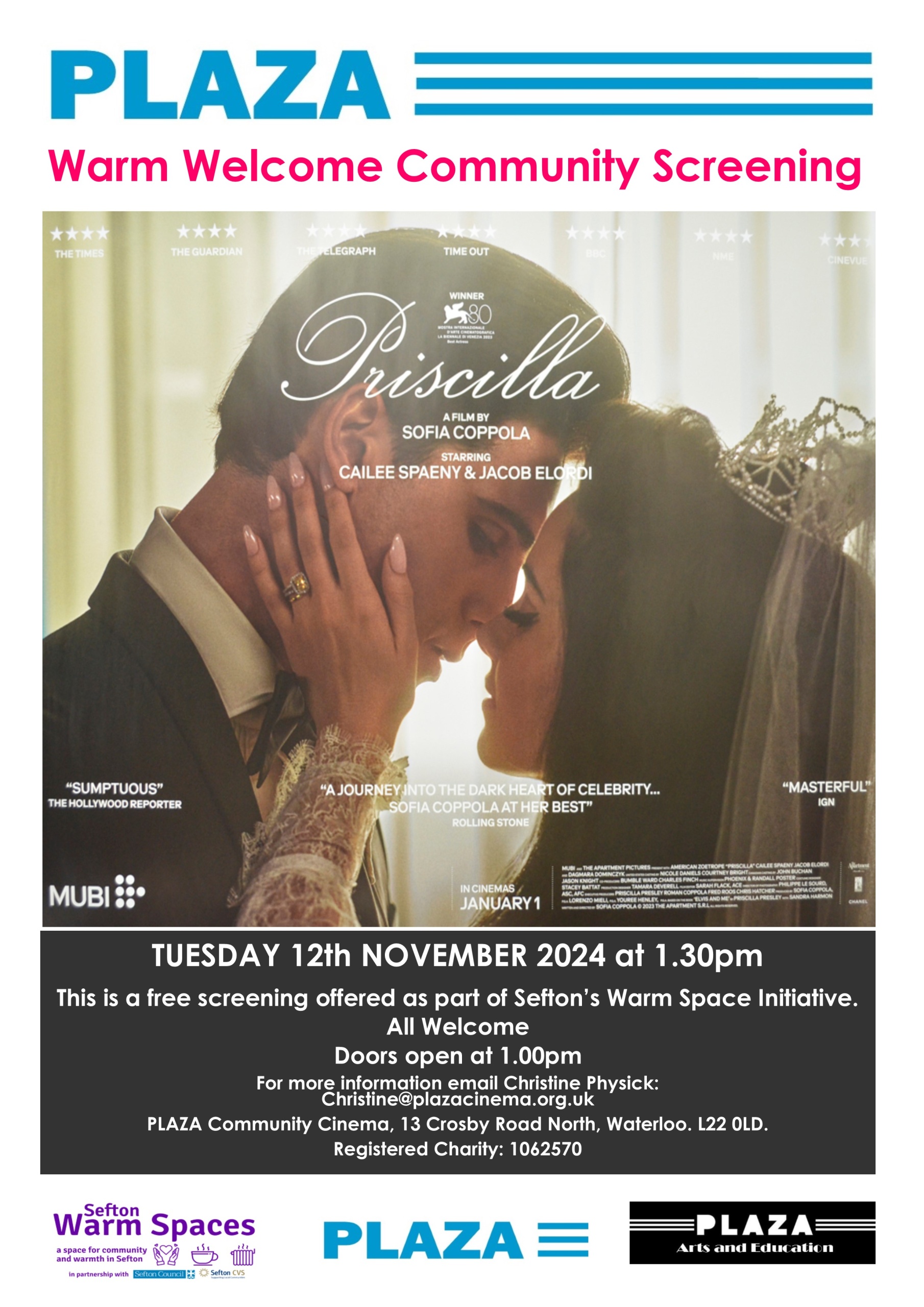 Free Warm Welcome Screening - Priscilla